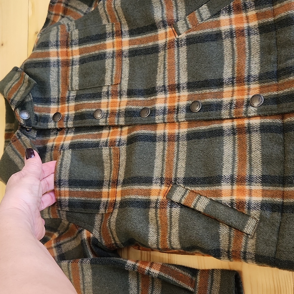 Old Navy Toddler Sherpa Lined Plaid Jacket Shirt Snap Buttons Pockets 4T - Picture 3 of 14